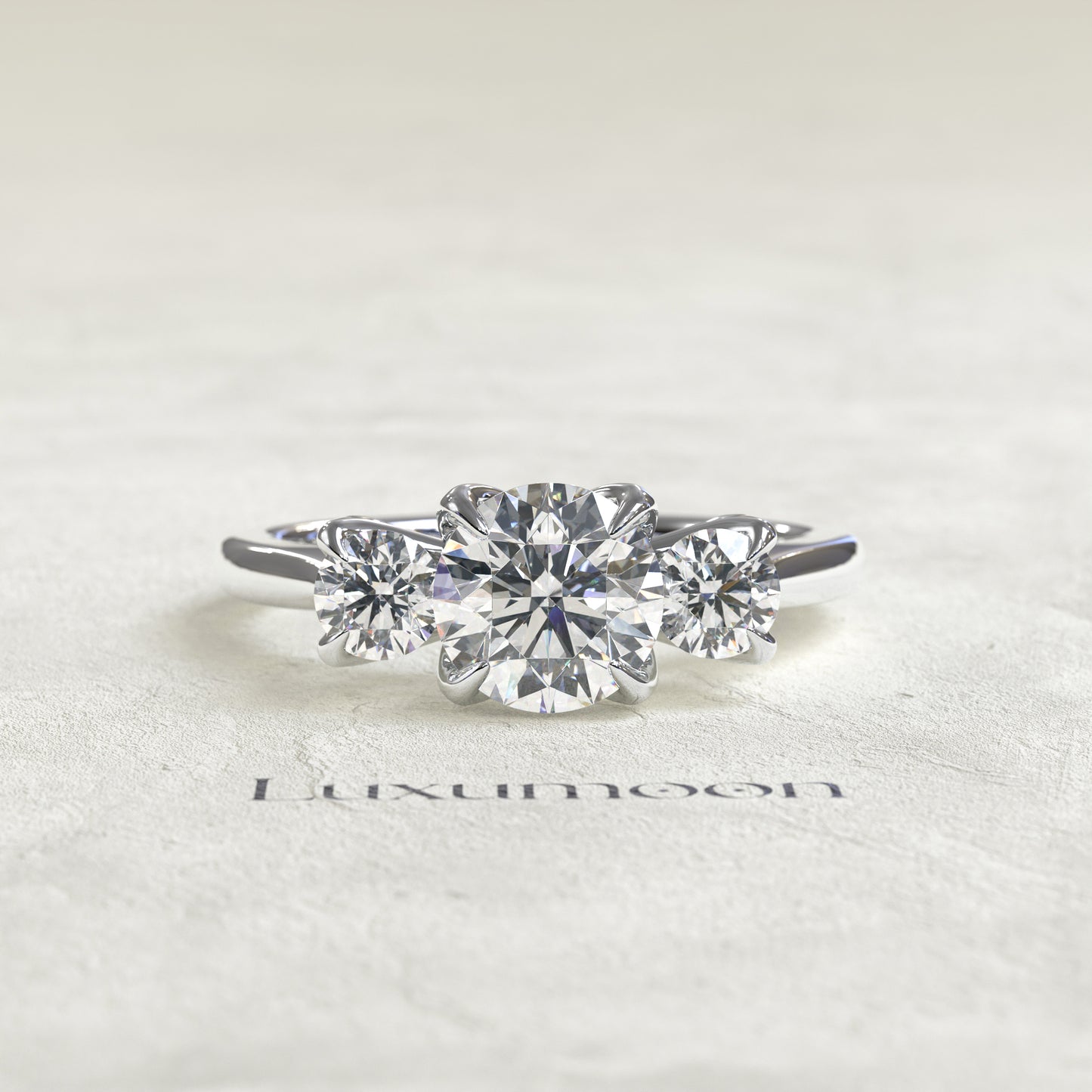 The Sovereign - 2 TCW Round Three stone diamond ring