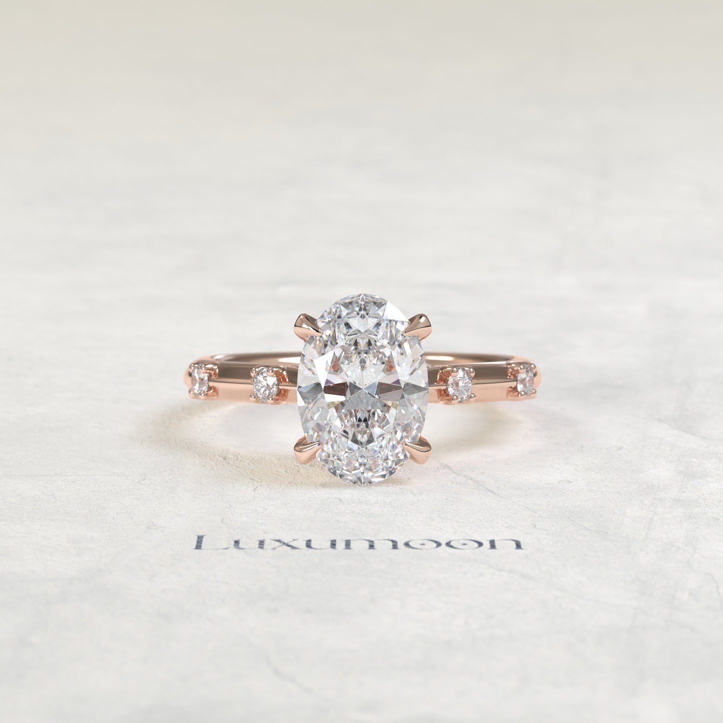 The Ilarisse – 1.5 CT Oval Pave Solitaire Diamond Ring