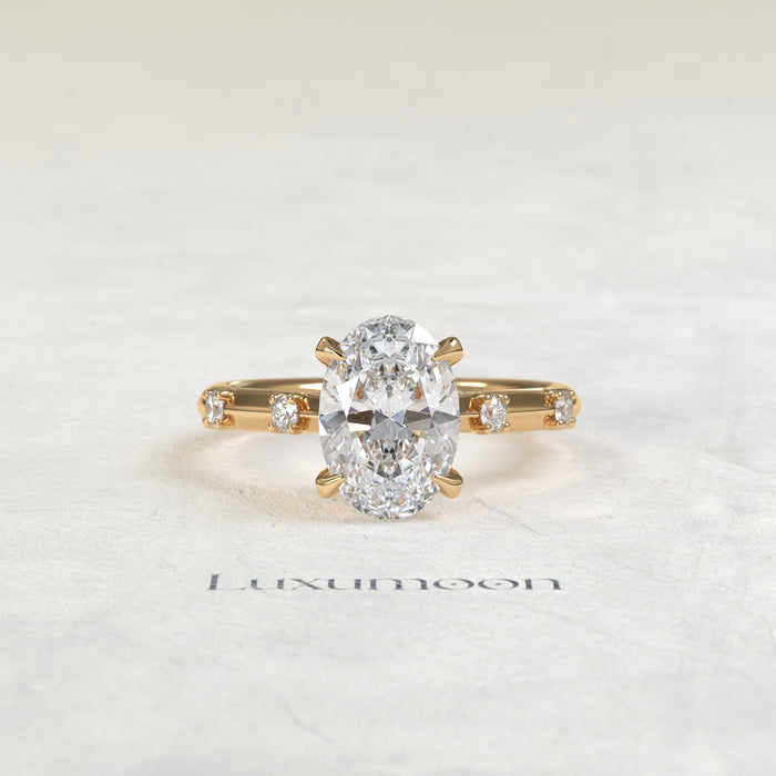 The Ilarisse – 1.5 CT Oval Pave Solitaire Diamond Ring