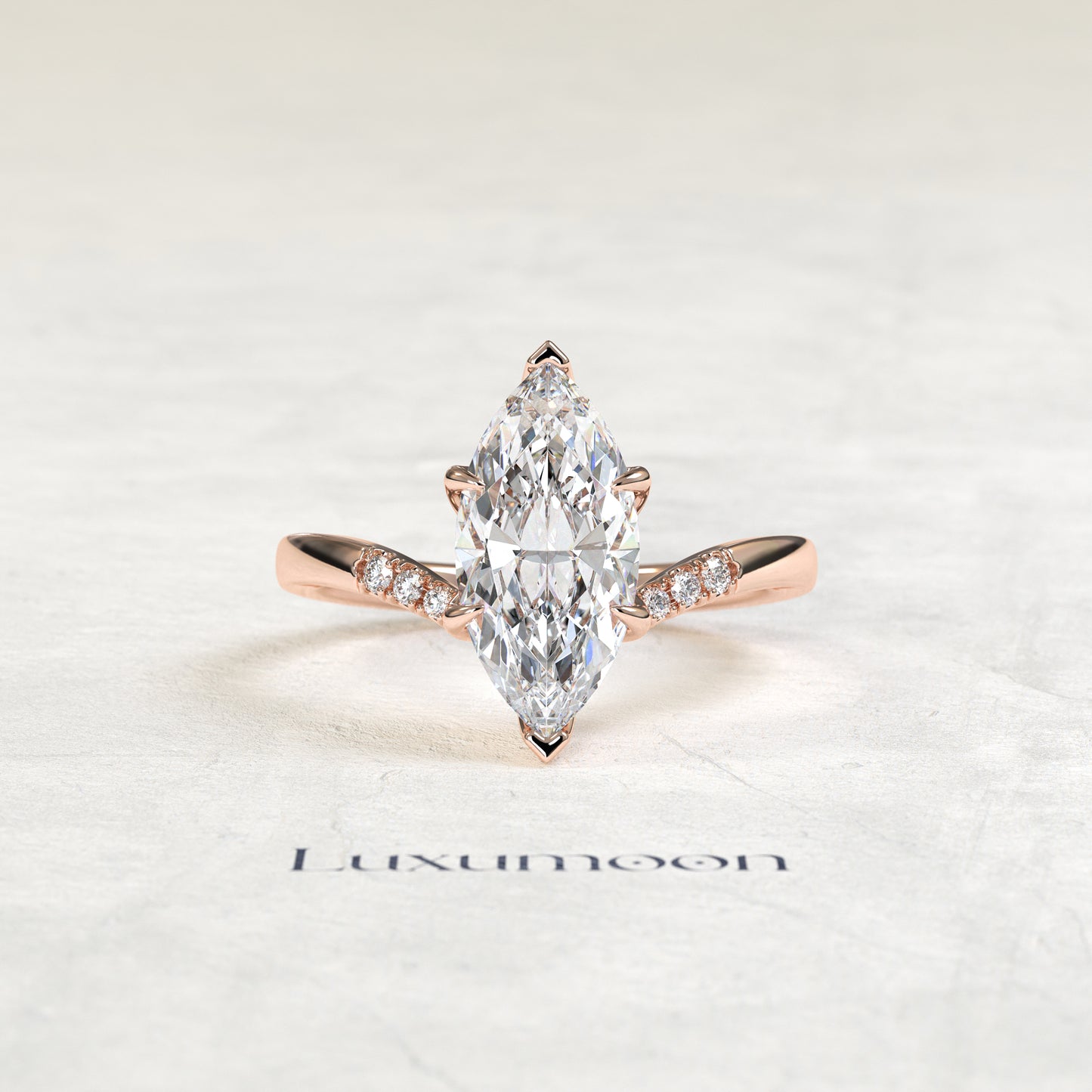 The Primelle – 1.5 CT Marquise Pavé Engagement Ring