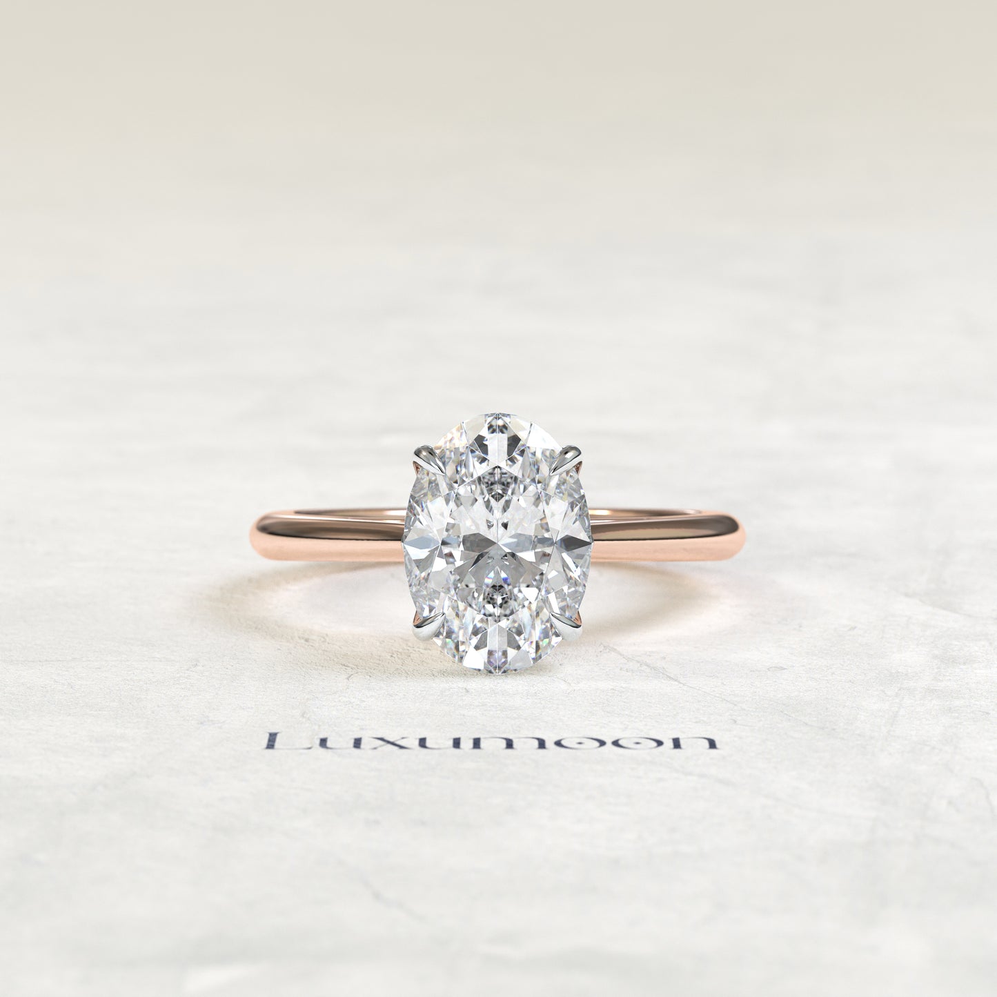 The Rosenth – 2 CT Oval Diamond Two-Tone Solitaire Engagement Ring