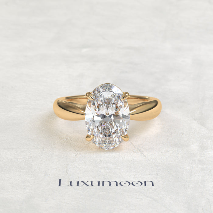 The Velin – Oval Diamond Reverse Tapered Band Engagement Ring