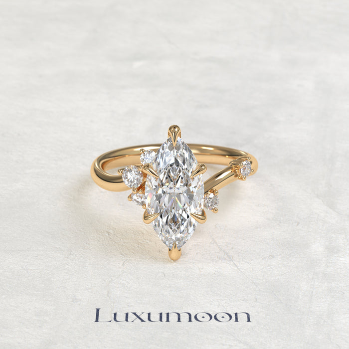 The Neris – Graden Of Marquise Multi Diamond Engagement Ring