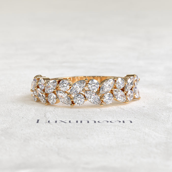 The Rosavyn – Top Bottom Marquise & Round Diamond Band