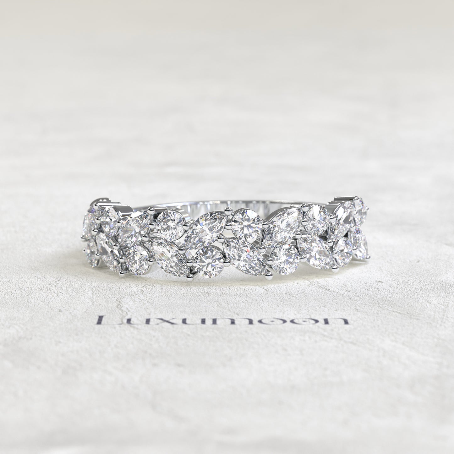 The Rosavyn – Top Bottom Marquise & Round Diamond Band