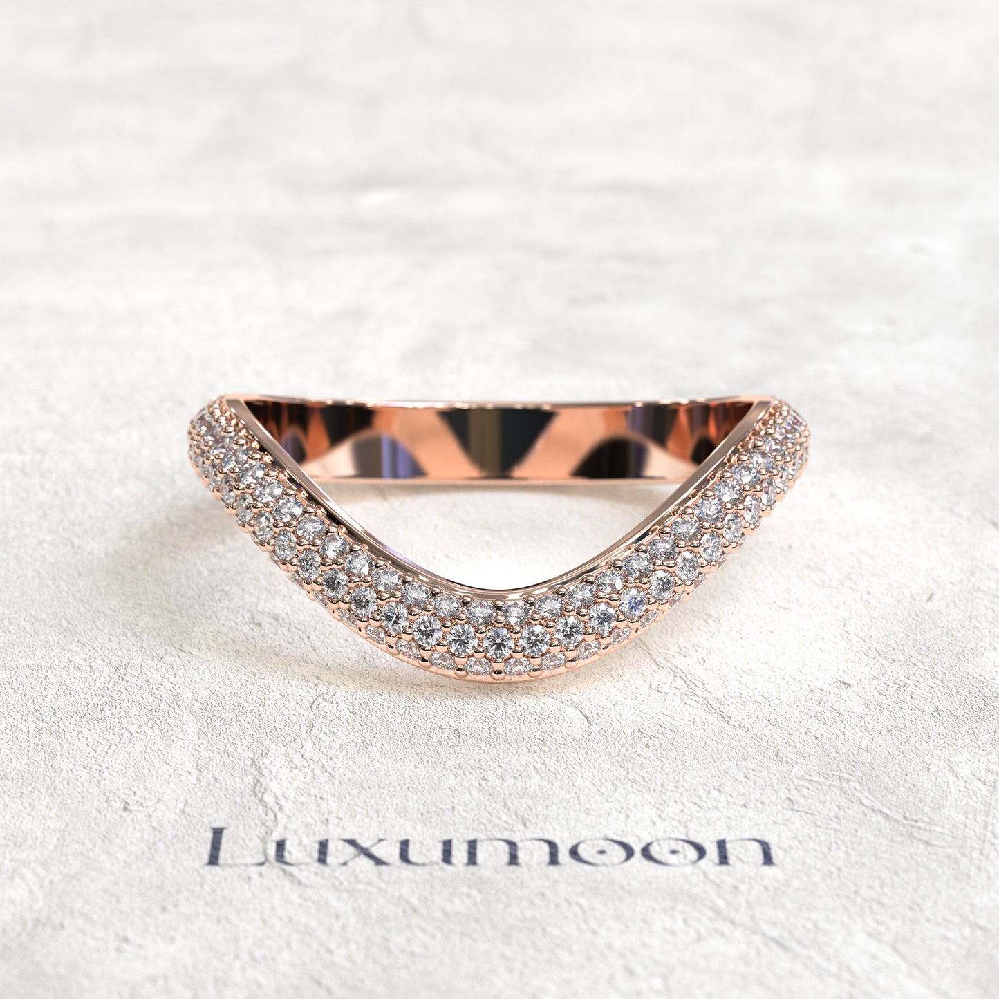 L'Ardenté – Bague courbe multi-diamants ronds