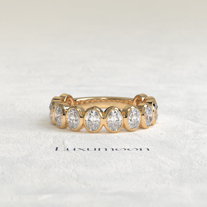 The Alira – Oval Cut Lab Grown Diamond Full Bezel Eternity Band