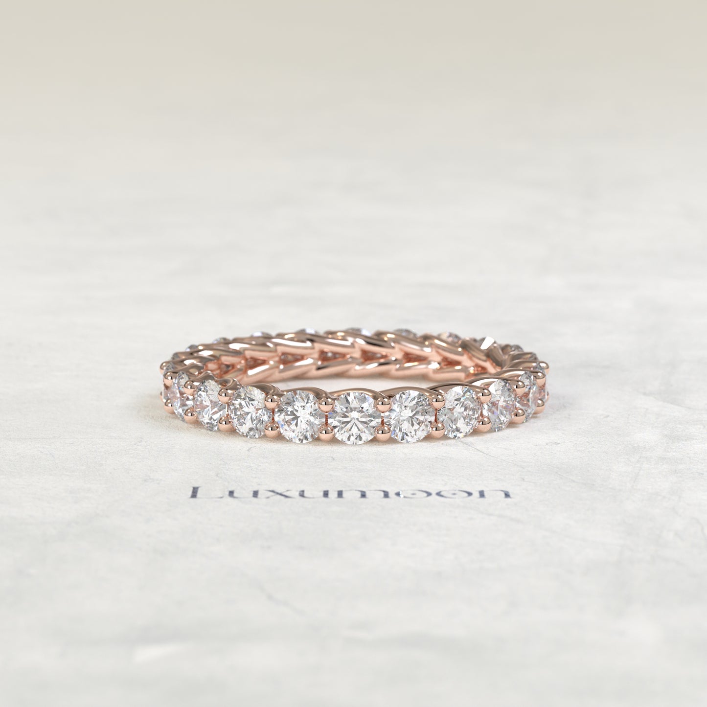 The Urova – Round Brilliant Lab Grown Diamond Shared Prong Full Eternity Band