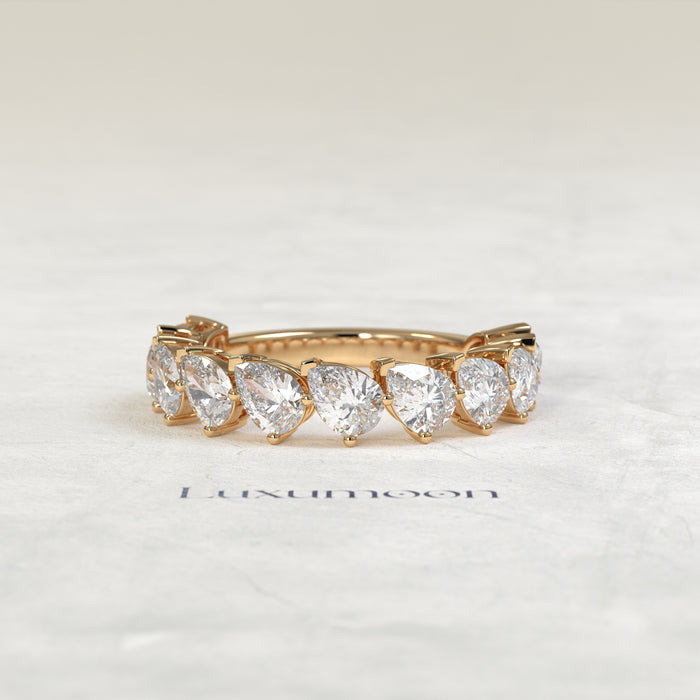 The Elova – Tilted Pear Shaped Lab Grown Diamond Eternity Wedding Ring