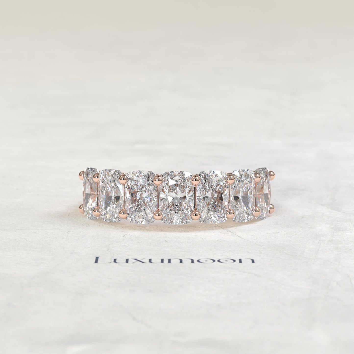 The Onela – Cushion Cut Lab Grown Diamond Seven Stone Wedding Band