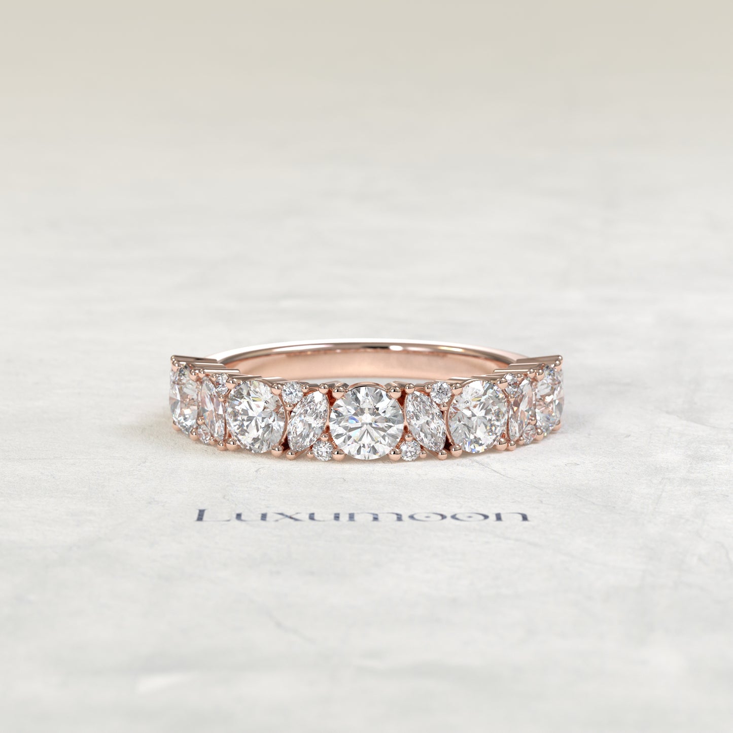 The Keova – Round & Marquise Lab Grown Diamond Eternity Wedding Band