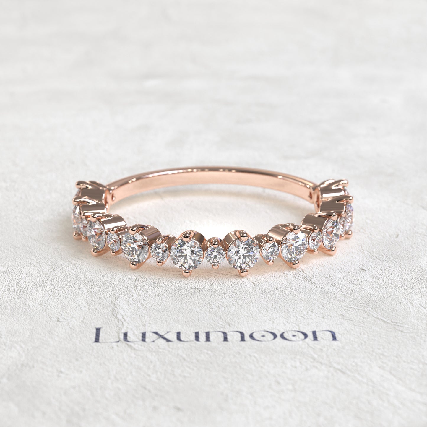 The Lunessia – Alternate Symmetry Round Diamond Band