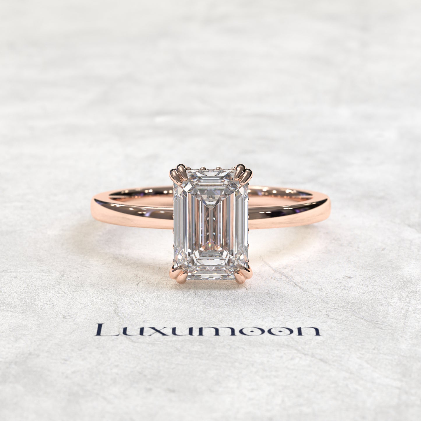Bague solitaire Emavelle - Émeraude et diamant de 3 carats