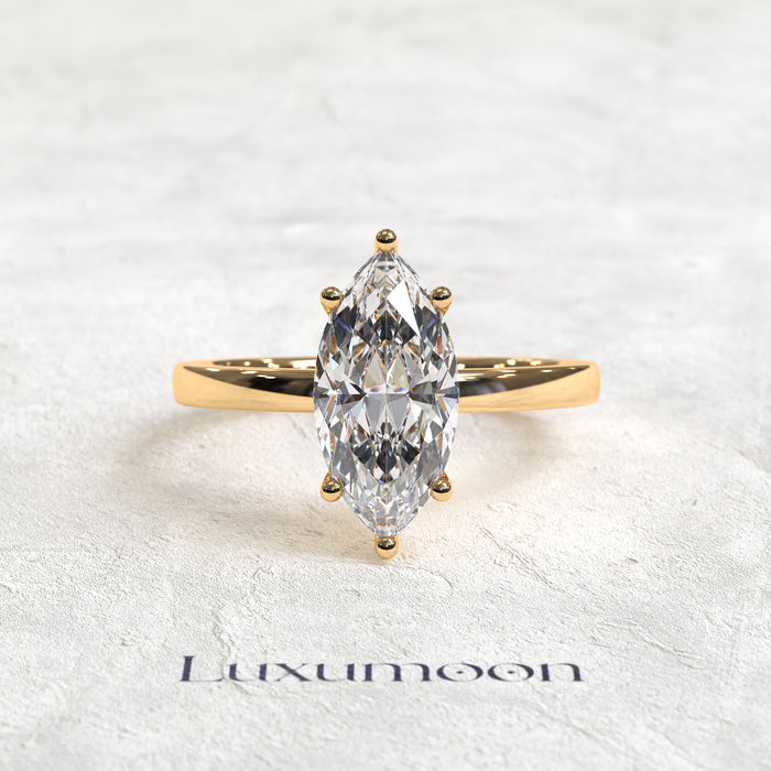 The Celoria – 2 CT Marquise Cut Diamond Minimal Solitaire Ring