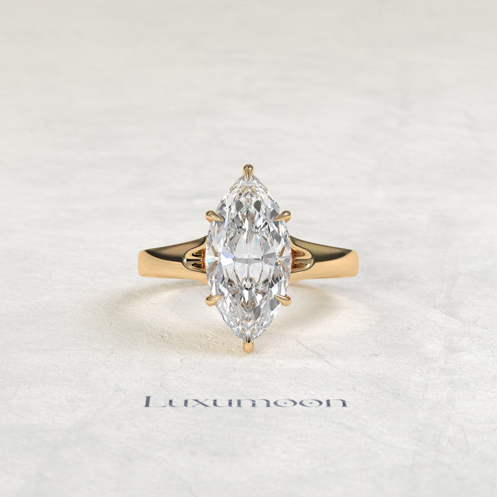 Bague solitaire Vireth – Marquise Cloud de 3 carats