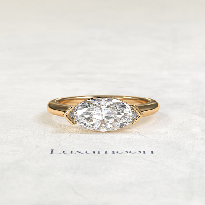 The Celentia – 1.5 CT East-West Marquise Diamond Solitaire Ring