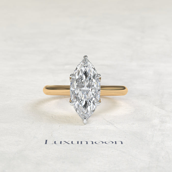 Bague Cirethia – Diamant Marquise avec halo floral caché