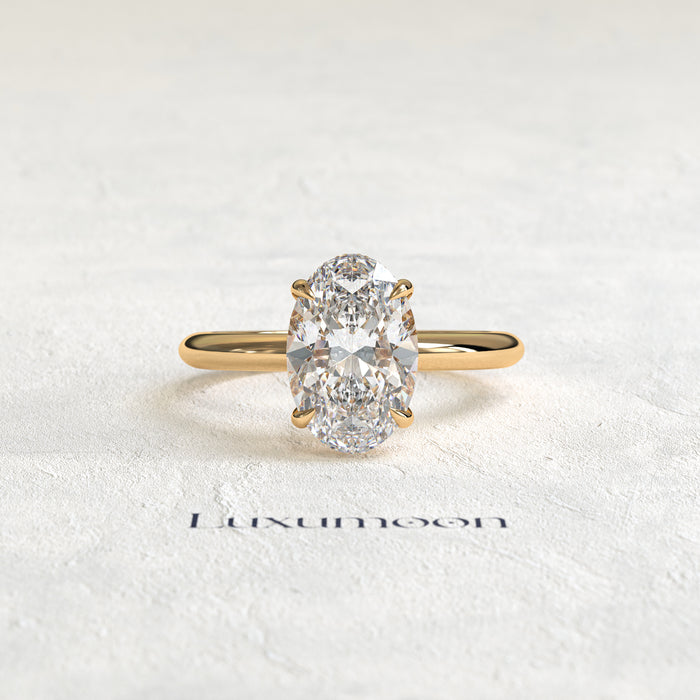 The Cendria – 1.5 CT Oval Cut Basket Solitaire Diamond Ring