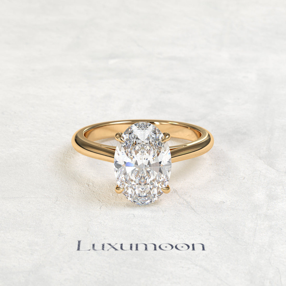 Lab grown diamond engagement ring by Luxumoon