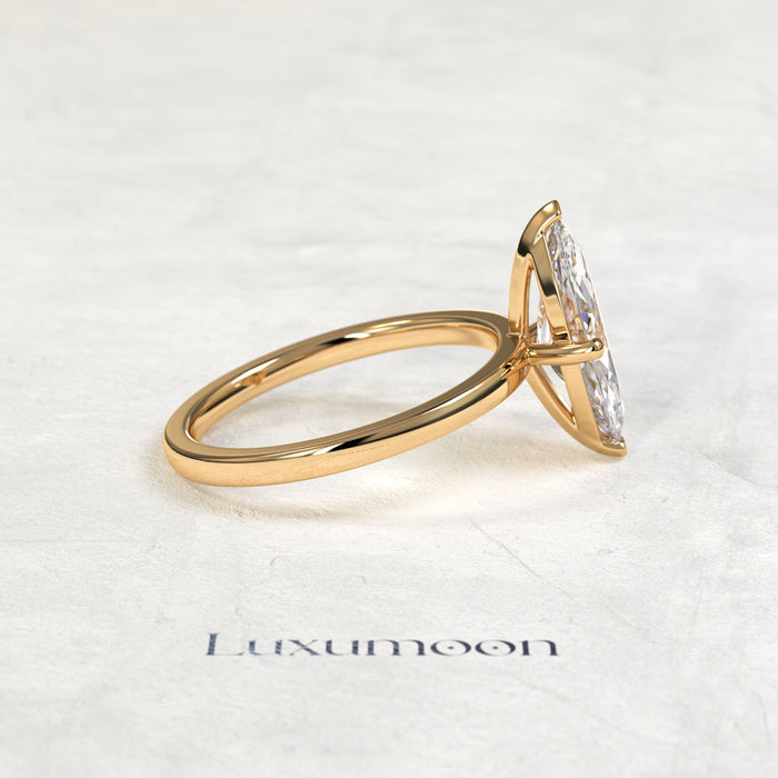 Bague de fiançailles solitaire minimaliste Valora – Diamant marquise de 1 carat