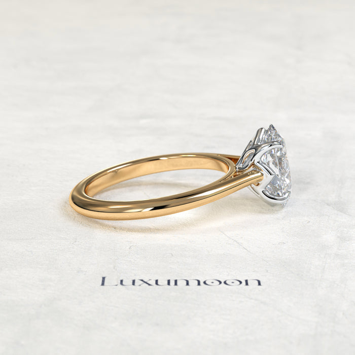 The Rosenth – 2 CT Oval Diamond Two-Tone Solitaire Engagement Ring