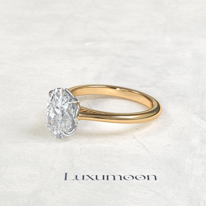 The Rosenth – 2 CT Oval Diamond Two-Tone Solitaire Engagement Ring