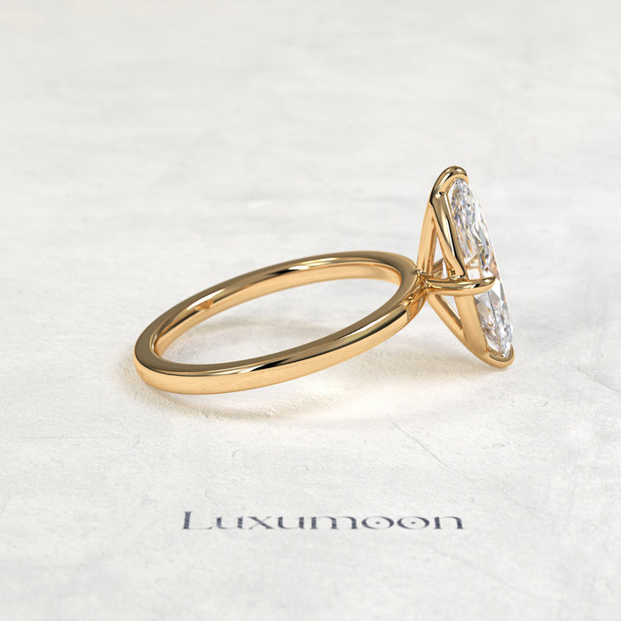 Bague de fiançailles solitaire classique Olavyn – Diamant marquise de 2 carats