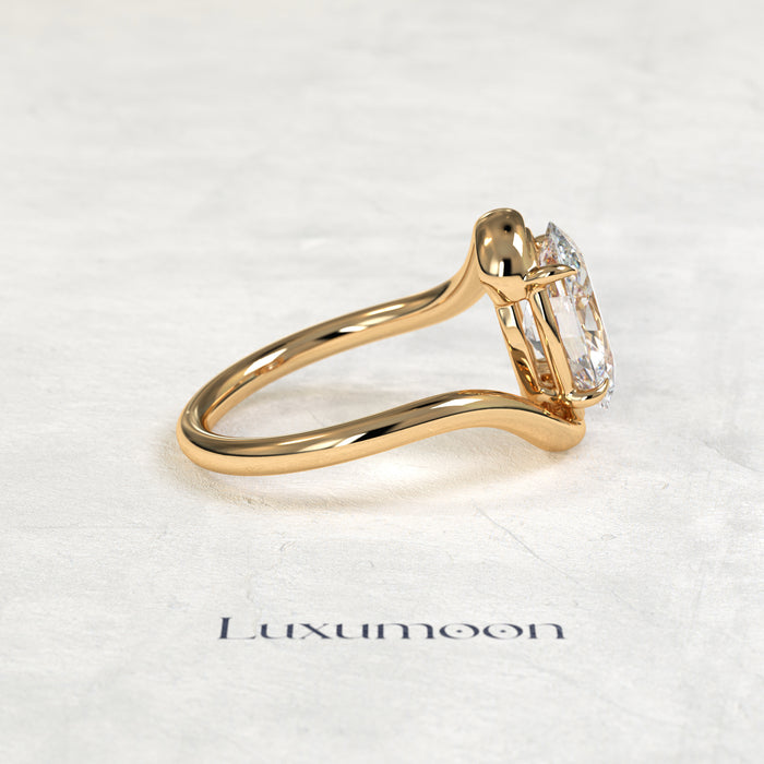 The Quirelle – 2.5 CT Oval Diamond Bypass Engagement Ring