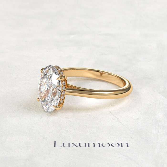 The Galissea – 5 CT Oval Cut Diamond Cathedral Solitaire Engagement Ring