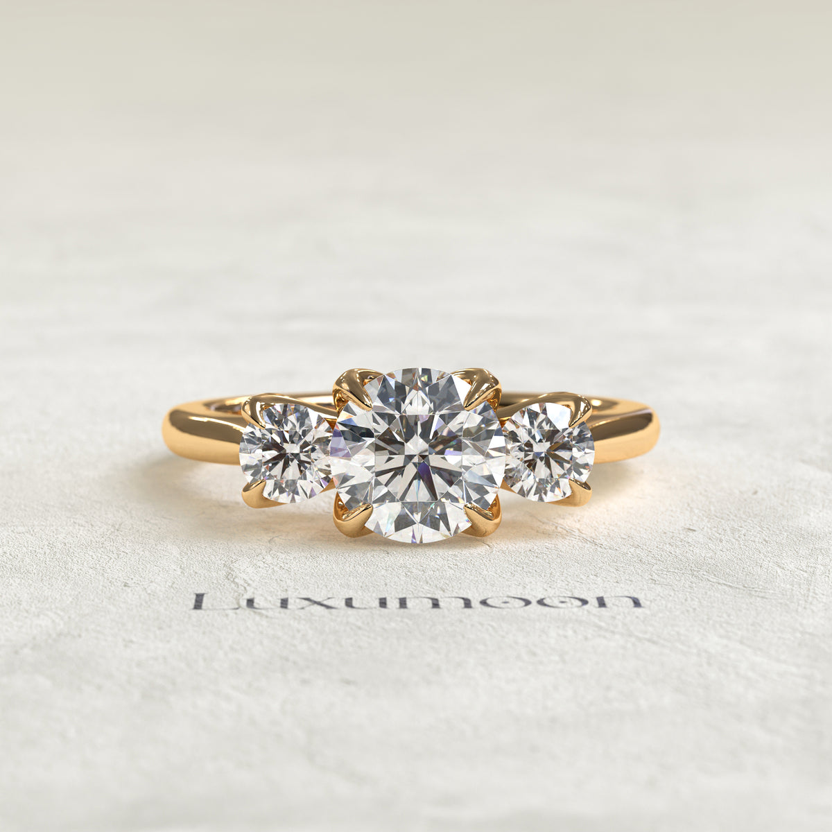The Sovereign - 2 TCW Round Three stone diamond ring