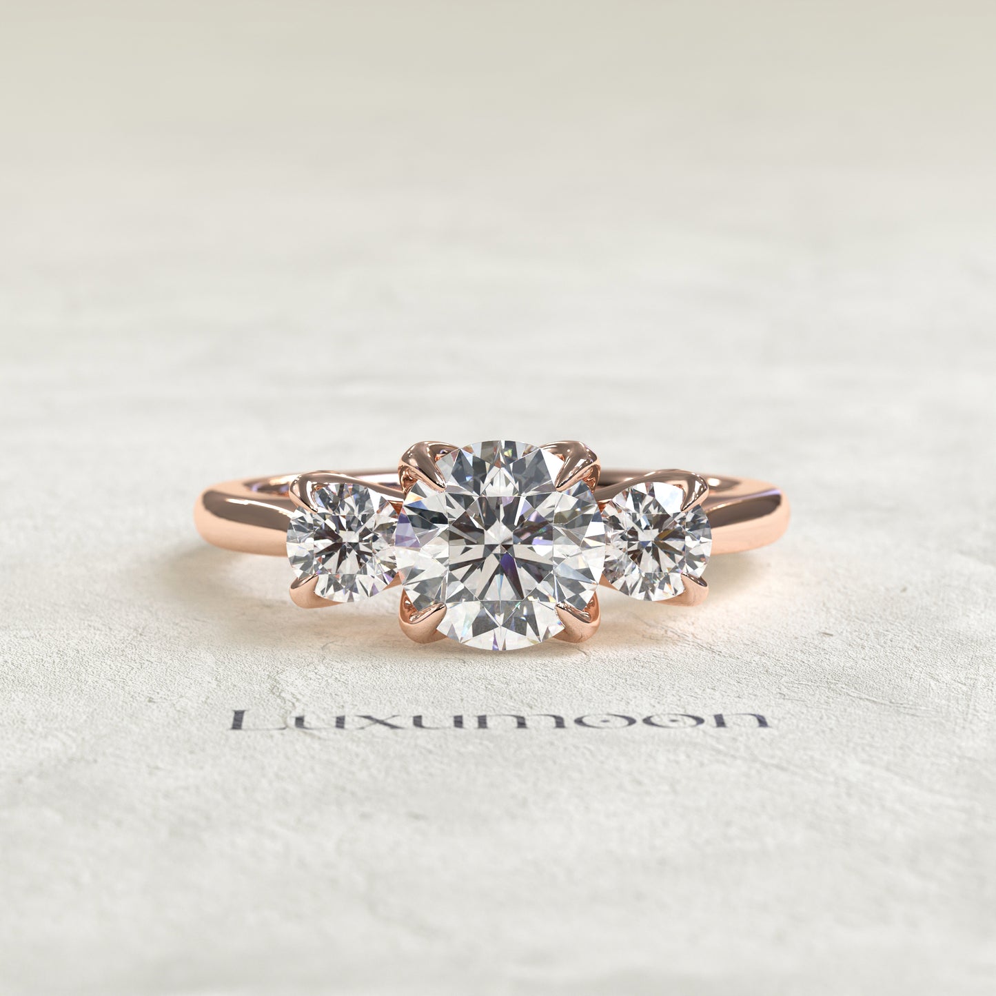 The Sovereign - 2 TCW Round Three stone diamond ring