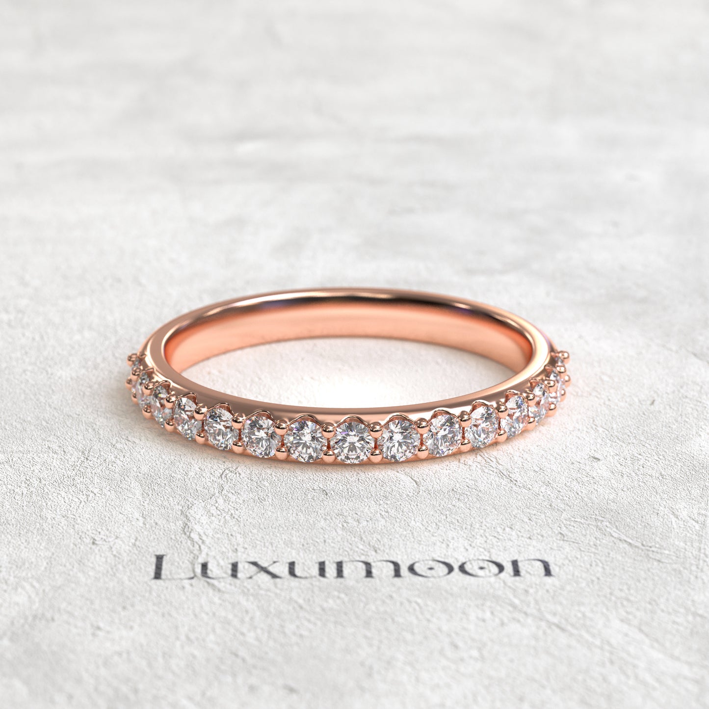 The Caelith - Round Diamond Shared Prong Band