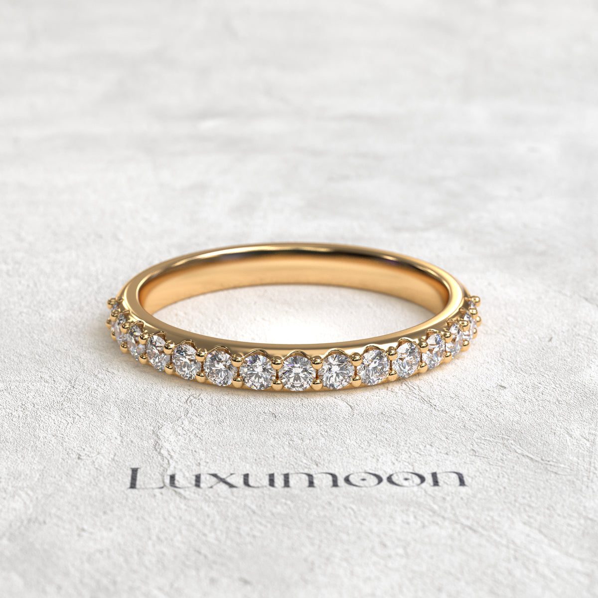 The Caelith - Round Diamond Shared Prong Band