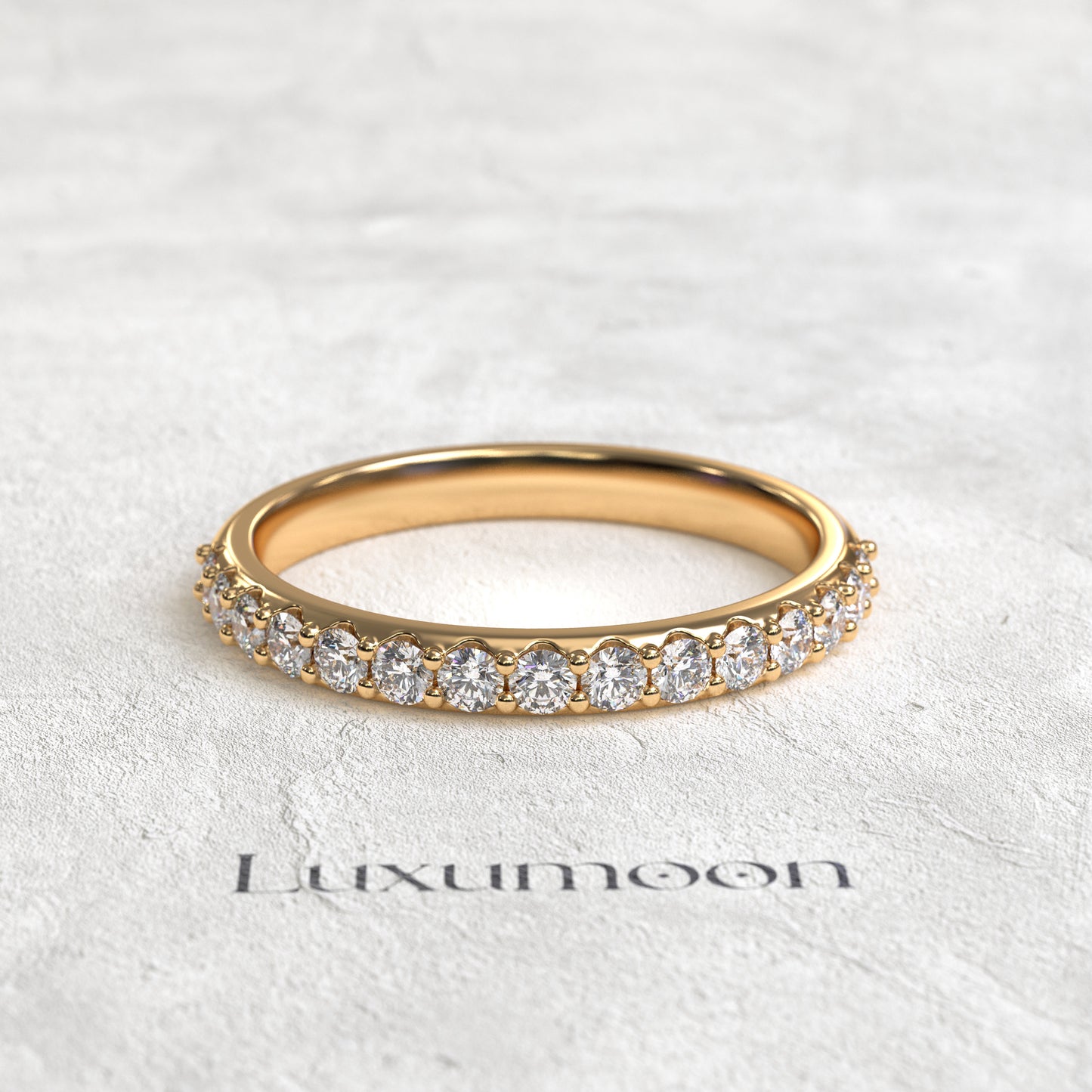 The Caelith - Round Diamond Shared Prong Band
