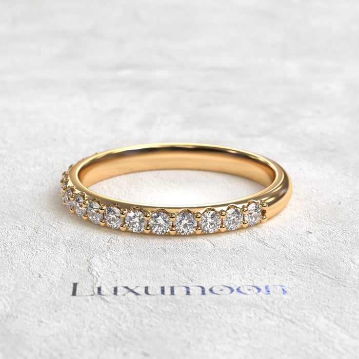 The Caelith - Round Diamond Shared Prong Band