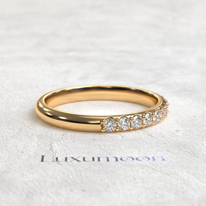 The Caelith - Round Diamond Shared Prong Band