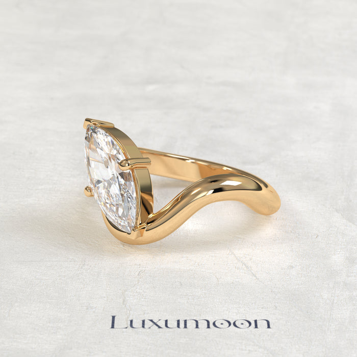 The Elavyn – 2 CT Ocean Floating Marquise Solitaire Ring