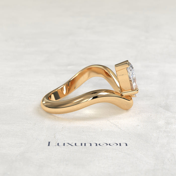 The Elavyn – 2 CT Ocean Floating Marquise Solitaire Ring
