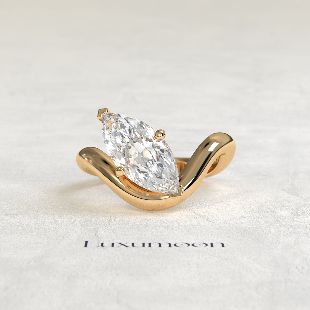 Bague solitaire marquise flottante Elavyn – 2 carats