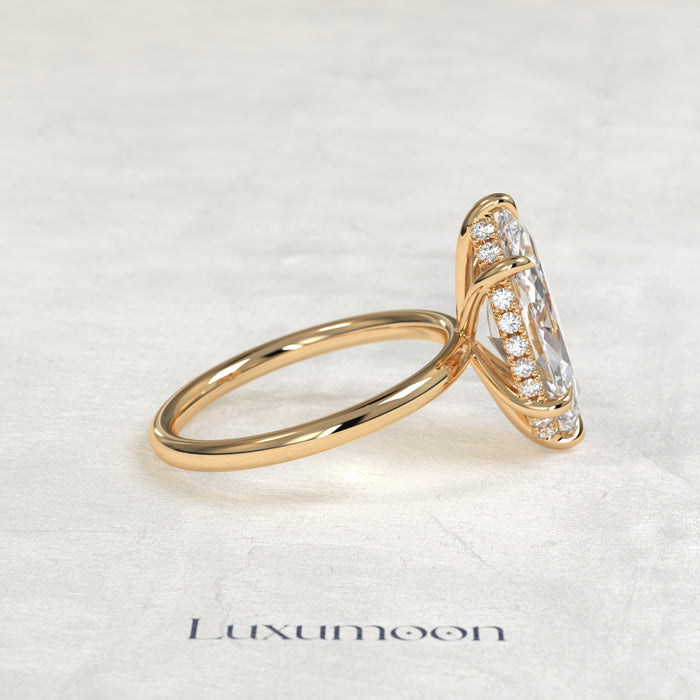 The Opalisse – 3 CT Marquise Hidden Halo Solitaire Diamond Ring