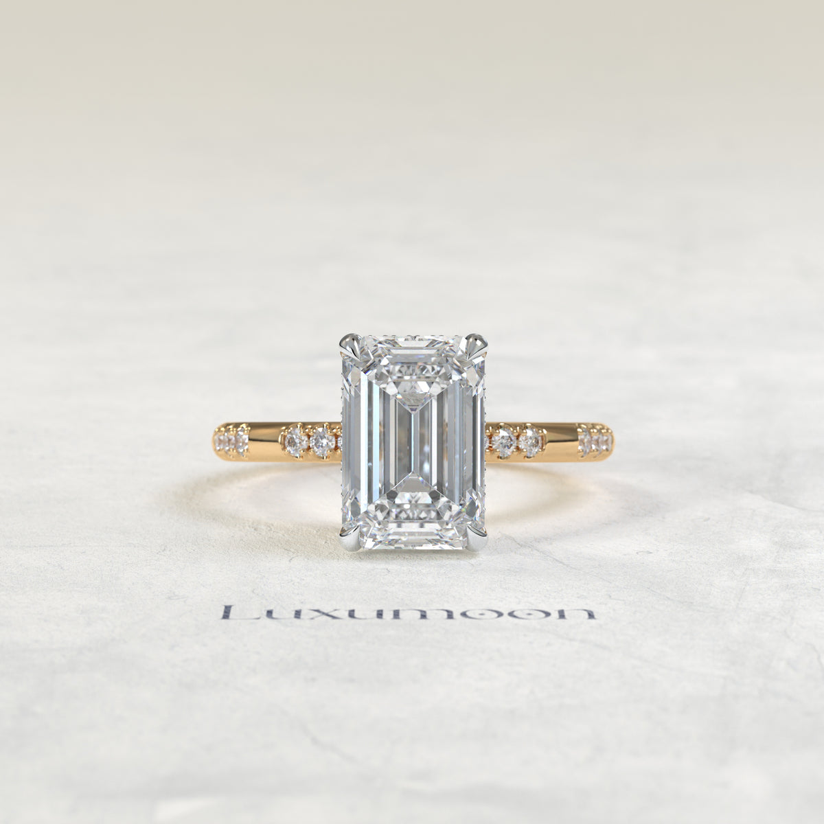 The Jovelle – 2.5 CT Emerald Diatance Pave Ring