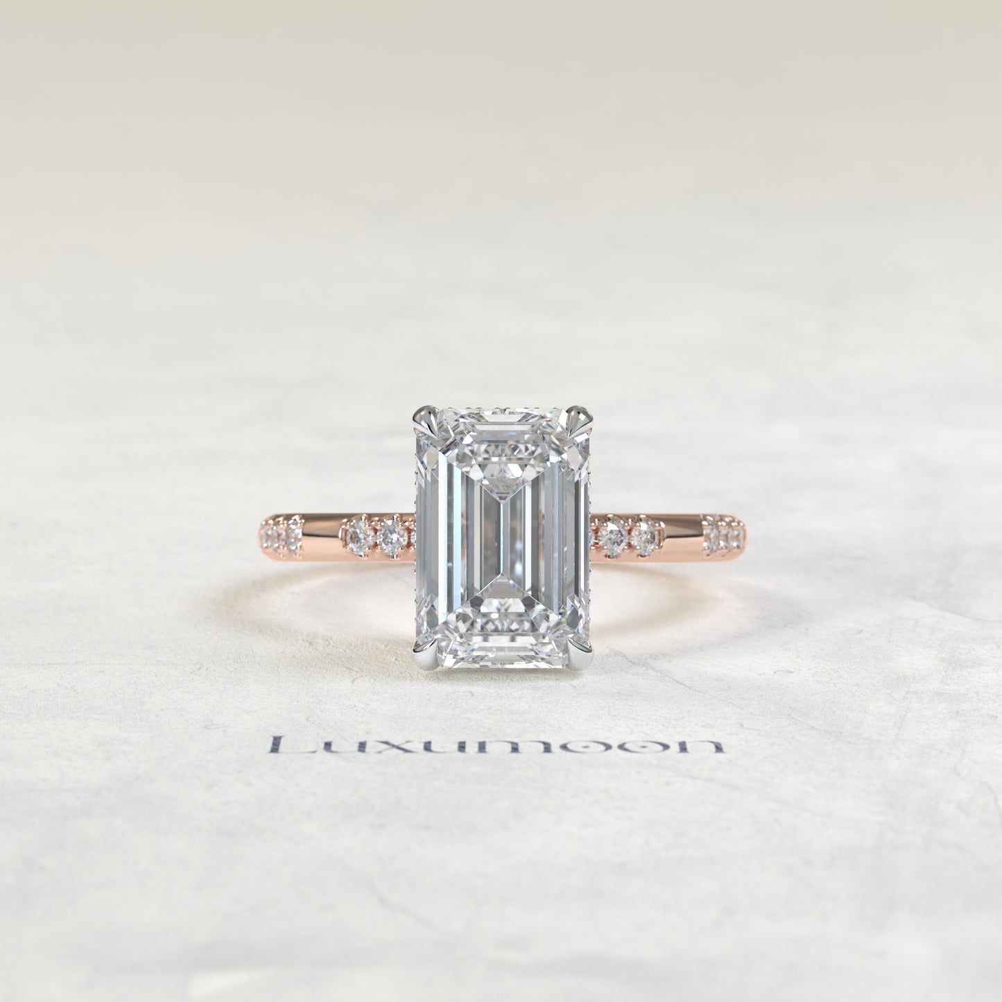 The Jovelle – 2.5 CT Emerald Diatance Pave Ring