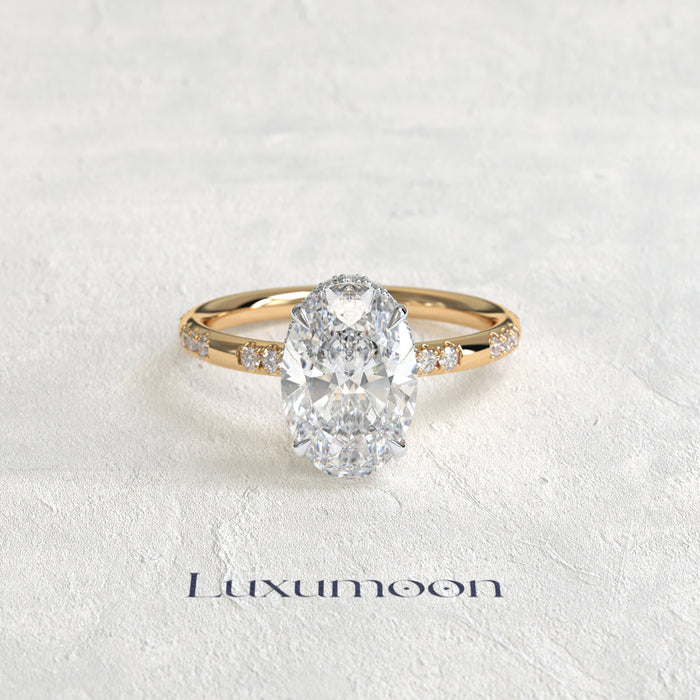 The Arvienne – 2.5 CT Oval Distance Pave Ring