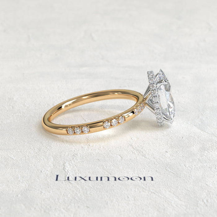 The Arvienne – 2.5 CT Oval Distance Pave Ring