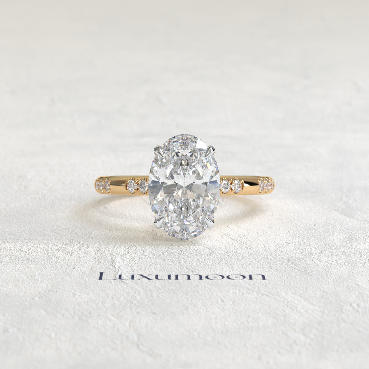 The Arvienne – 2.5 CT Oval Distance Pave Ring