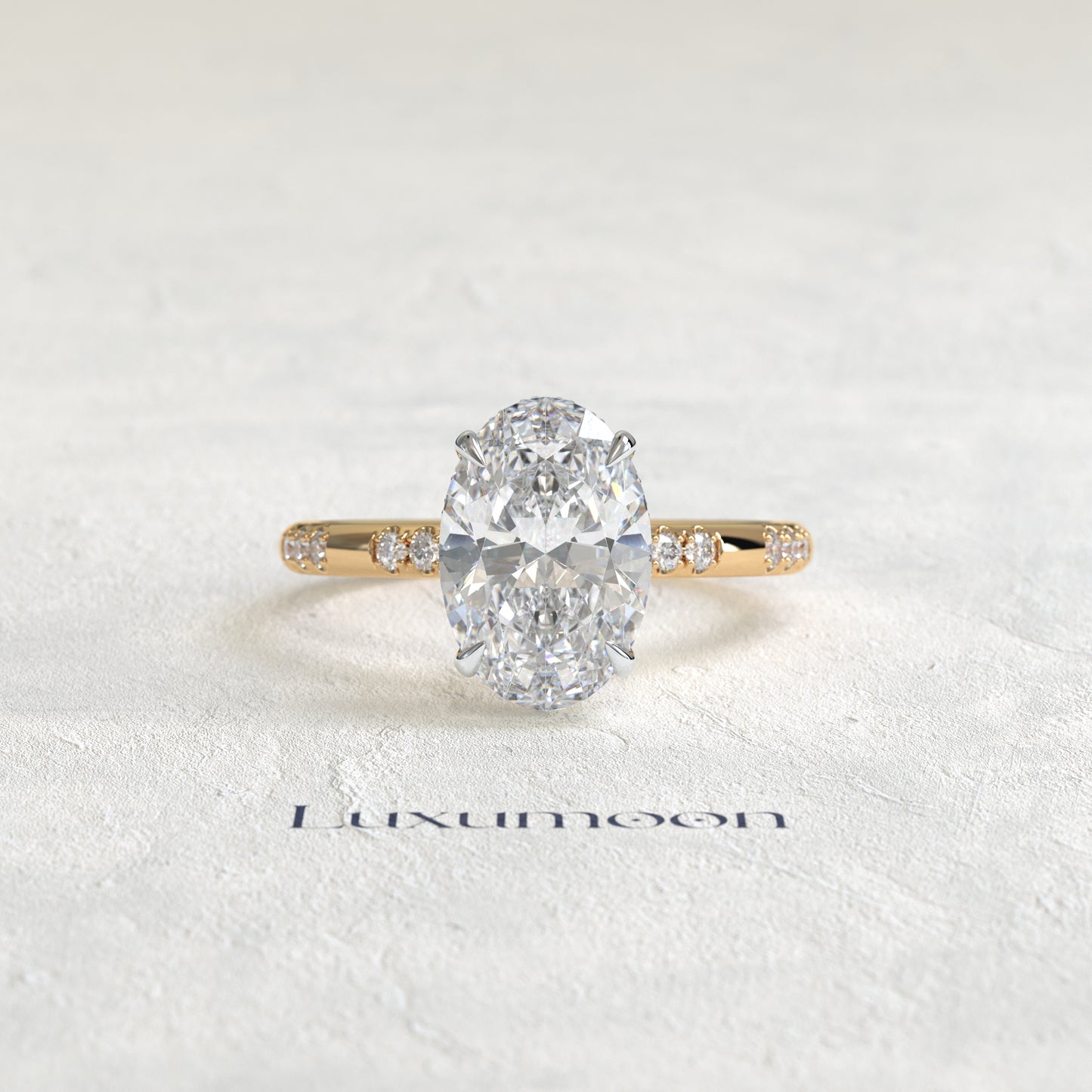 The Arvienne – 2.5 CT Oval Distance Pave Ring