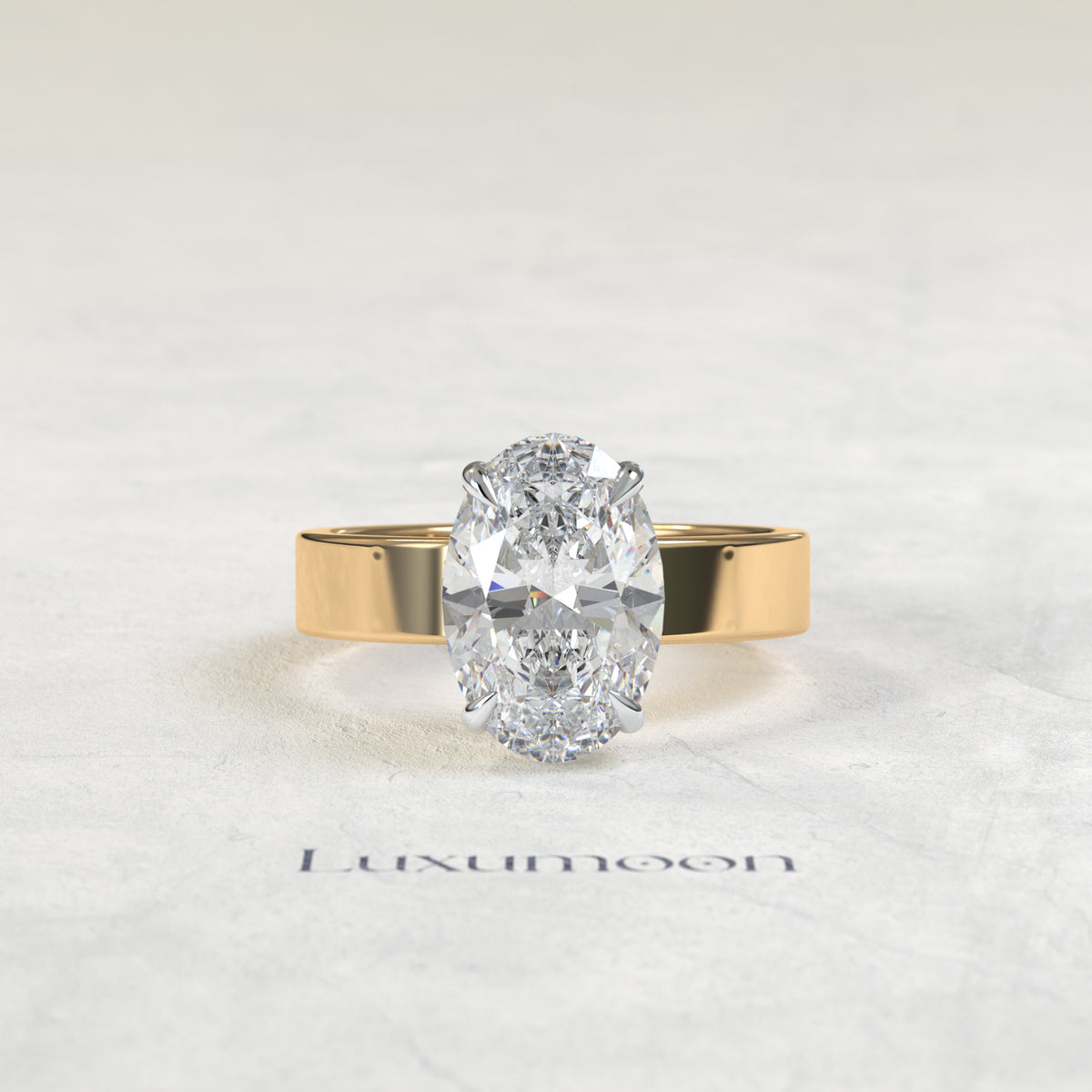 The Oravelle – 4 CT Oval Diamond Cigar Band Solitaire Ring