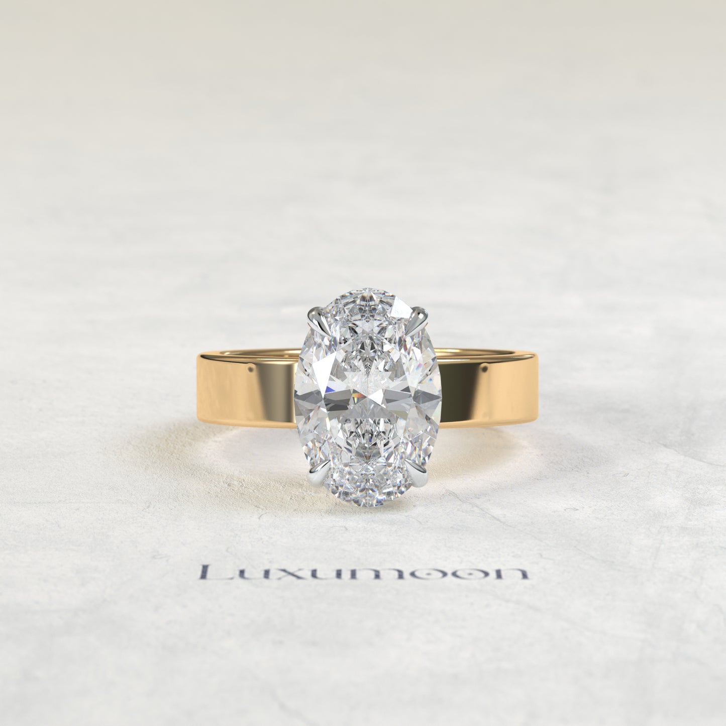 The Oravelle – 4 CT Oval Diamond Cigar Band Solitaire Ring