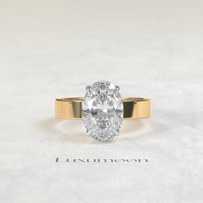 The Oravelle – 4 CT Oval Diamond Cigar Band Solitaire Ring