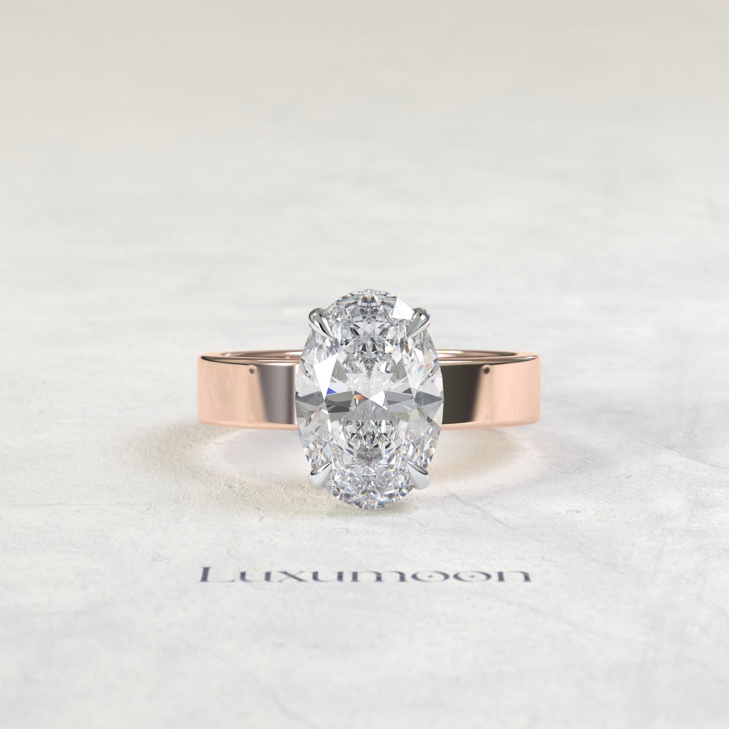 The Oravelle – 4 CT Oval Diamond Cigar Band Solitaire Ring